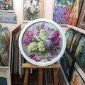 Картина. Никколова И.А. Аромат сирени. Холст, масло. 50х50 см. Авторская живопись.