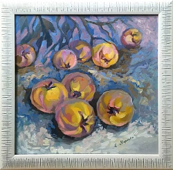 Картина. Елена Маркова "Айва" холст, масло, 36х36 см. Авторская живопись. 