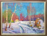 Картина. Александр Филиппов Предчувствие весны, холст, масло, 45х60 см. Авторская живопись.