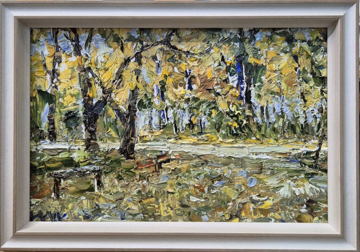 Картина. Инна Москалева. Про осень. Холст, картон,масло. 20х30 см. Авторская живопись.