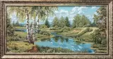 Гобелен в раме. Пейзаж без уток, габ 40х75 см. 710-12