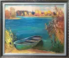 Картина. Александр Филиппов На озере Селигер, холст, масло, 50х60 см. Авторская живопись.