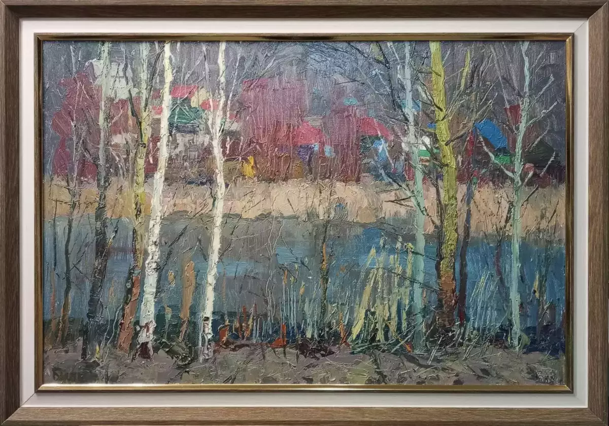 Картина. Юрий Болотов Затаённое дыхание весны, холст, масло, 40х60. Авторская живопись