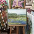 Картина. Александр Давыдов. На р.Воронеж. Холст, масло. 40х50см. Авторская живопись.