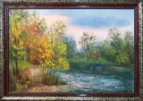 Картина. Стефан Домусчи. Хопёр осенью. Холст, картон, масло. 40х60 см. Авторская живопись.