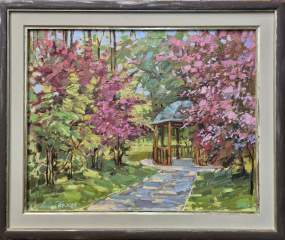 Картина. Галина Соловьёва. Весна. Холст, картон, масло. 40х50см. Авторская живопись.