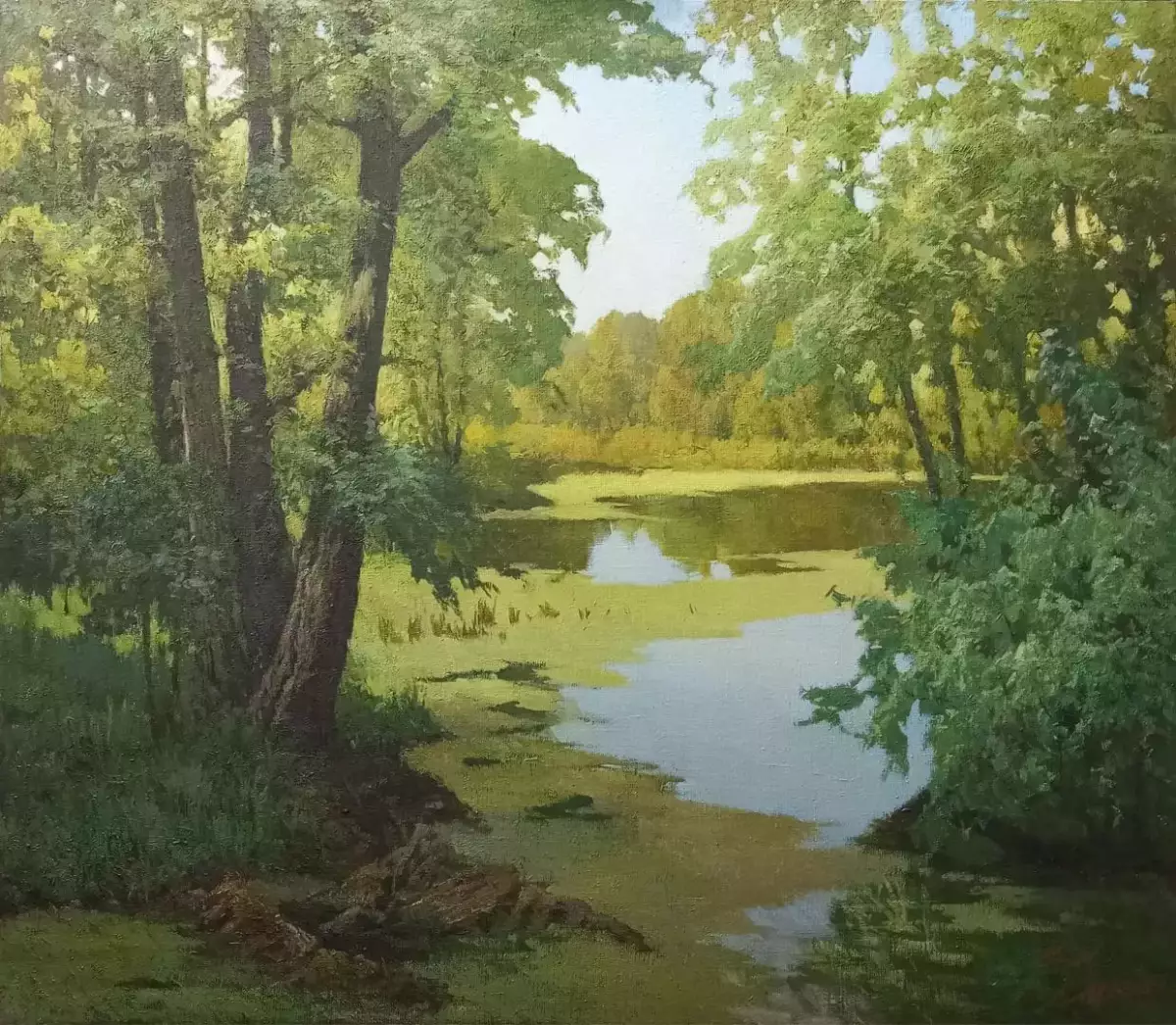 Картина. Виктор Довбенко. У озера. Холст, масло. 70х80 см. Авторская живопись.