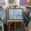 Картина. Инна Москалева. Город весной. Холст, картон, масло. 30х40 см. Авторская живопись.
