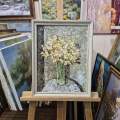 Картина. Инна Москалева. Нарциссы. Холст, картон, масло. 30х40 см. Авторская живопись.