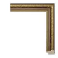 Рама багетная 20x20 для картин, коричневая-золотая - 2,5 см, классическая, пластиковая, с креплением, 714-88