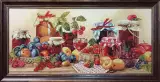 Гобелен в раме. Натюрморт с фруктами, габ 37х73 см. 704-11