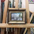 Картина. Сергей Нелюбин. Вид на ЮВЖД. Холст, масло. 10х15см. Авторская живопись.