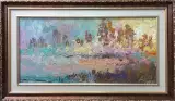 Картина. Александр Филиппов. Туманное утро. Холст, масло. 25х50 см. Авторская живопись.