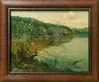 Картина. Александр Поплавский Вечерний этюд, холст, масло, 24х30 см. Авторская живопись.
