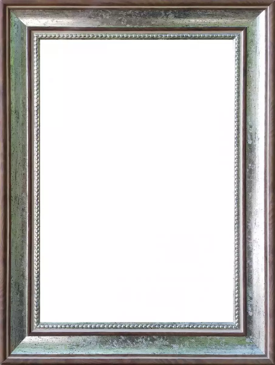 Рама багетная 40x50 для картин, серебряная-коричневая - 3,8 см, классическая, пластиковая, с креплением, 704-28