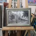 Картина. Сергей Нелюбин. Воронеж, по пути к ЮВЖД чб. Холст, масло. 20х30 см. Авторская живопись.