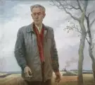 Картина. Василий Лосев. Портрет механизаторов Ивана Ивановича Козлова. Оргалит, масло. 80х90 см. Авторская живопись.