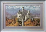 Гобелен в раме. Замок Нойшванштайн. 46х66 см