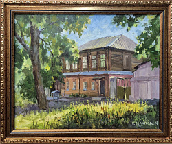Картина. Наталья Воронкова. Дом купчихи Медведевой. Холст, масло. 24х30см. Авторская живопись.