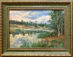 Картина. Лолита Серебрянская-Симонян "Розовый закат", холст, масло, 20х30 см. Авторская живопись. 