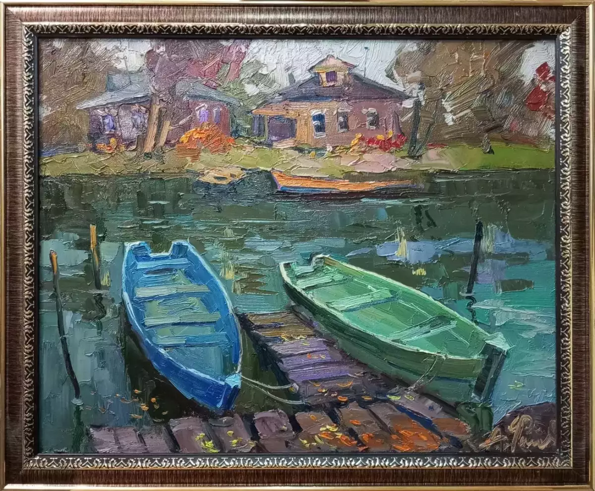 Картина. Александр Филиппов. После рыбалки. Холст, масло. 40х50 см. Авторская живопись.