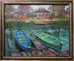 Картина. Александр Филиппов. После рыбалки. Холст, масло. 40х50 см. Авторская живопись.