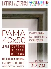 Рама багетная 40x50 для картин и зеркал - 3,7 см, классическая, пластиковая, с креплением, без стекла, М-16-4