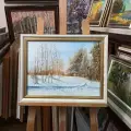 Картина. Беляев Владимир Зима, холст, масло 30х40 см. Авторская живопись