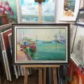 Картина. Александр Филиппов. Порт Одесса. Холст, масло. 40х60 см. Авторская живопись.