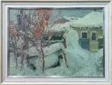 Картина. Юрий Болотов. Под снежным одеялом. Холст, масло. 25х35 см. Авторская живопись