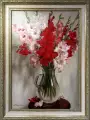 Картина. Александр Золотых. Гладиолусы. Холст, масло. 75х50см. Авторская живопись.