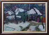 Картина. Юрий Болотов. Оттепель. Холст, масло. 30х45 см. Авторская живопись