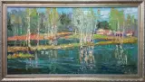 Картина. Александр Филиппов. Весенние гуси. Холст, масло. 45х85 см. Авторская живопись.
