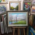Картина. Стефан Домусчи. Весна в Петровском. Холст, картон, масло. 40х60 см. Авторская живопись.