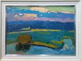 Картина. Юрий Болотов. День догорает. Холст, масло. 25х35 см. Авторская живопись