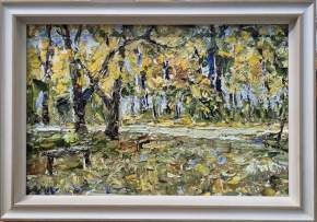 Картина. Инна Москалева. Про осень. Холст, картон,масло. 20х30 см. Авторская живопись.