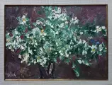 Картина. Инна Москалева. Жасмин. Картон. масло. 38х53 см. Авторская живопись.