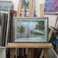 Картина. Сергей Нелюбин. Воронеж, по пути к ЮВЖД. Холст, масло. 20х30 см. Авторская живопись.