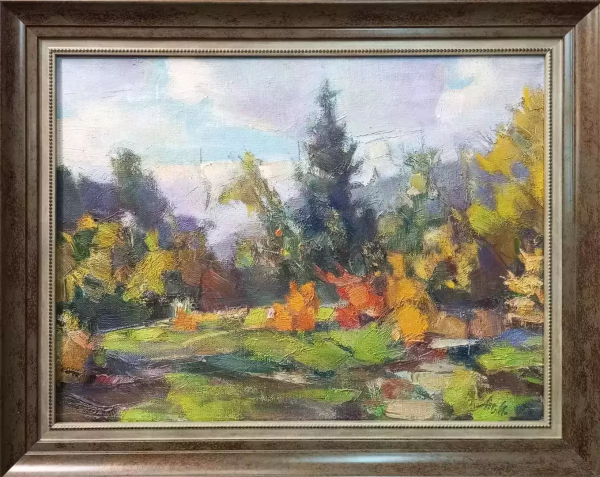 Картина. Максим Аникандров Начало осени, холст, масло, 30х40 см. Авторская живопись.