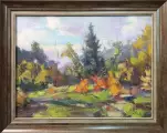 Картина. Максим Аникандров Начало осени, холст, масло, 30х40 см. Авторская живопись.