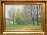 Картина. Евгений Щеглов Парк осенью. Константиново, картон, масло. 34х50 см. Авторская живопись.