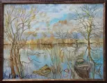 Картина. Александр Давыдов. Большая вода. Холст, масло. 40х50см. Авторская живопись.