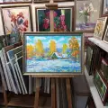 Картина. Сулеков Юрий Первый снег, оргалит, масло, 40х60см. Авторская живопись.