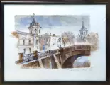 Картина. Нелли Фролова Каменный мост, смешанная техника, 30х40 см. Авторская живопись.