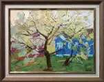 Картина. Юрий Болотов Тихая весна, холст, масло, 30х40. Авторская живопись
