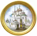 Картина. Тамара Брюханова-Лесникова  Благовещенский собор Пресвятой Богородицы, г. Воронеж, холст, картон, масло, 30х30 см. Авторская живопись.