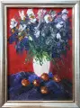 Картина. Роман Серебрянский. Ирисы и яблоки. Картон, масло, 21х15 см. Авторская живопись.