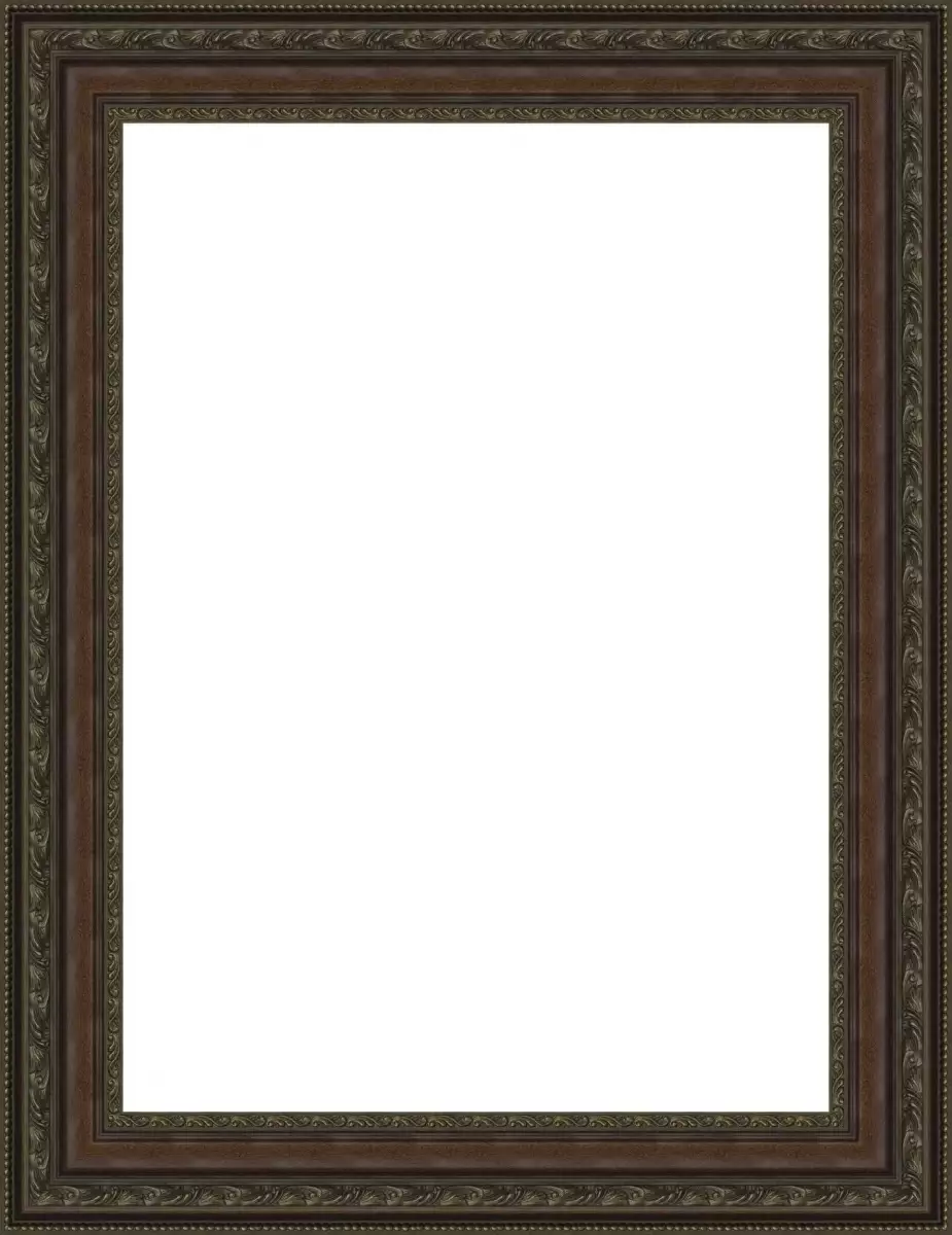 Рама багетная 60x70 для картин и зеркал, коричневая - 8,5 см, классическая, пластиковая, с креплением, 844-950