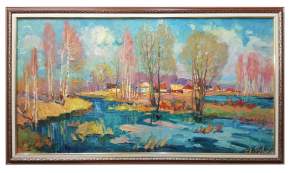 Картина. Александр Филиппов. Весеннее раздолье. Холст, масло. 45х85 см. Авторская живопись.