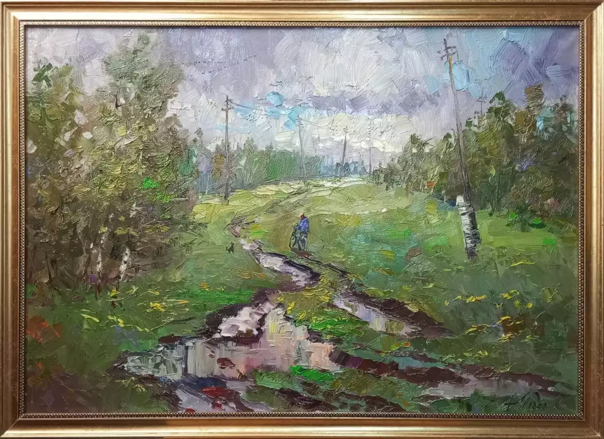 Картина. Александр Филиппов. Прошел весенний дождик. Холст, масло. 60х85 см. Авторская живопись.